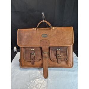 Vintage Cuero Italian Genuine Leather Business Laptop Messenger Bag Nice Conditi